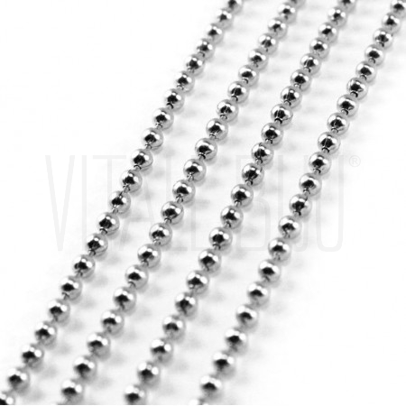 Corrente bolinha 1.5mm- Aço Inox (MEIO METRO)