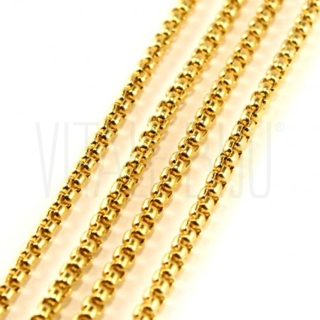 Corrente Elo Quadrado 3mm - Aço Inox Dourado